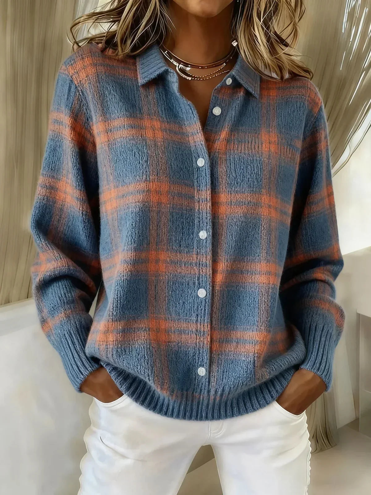 Blue / Orange Plaid / 5XL